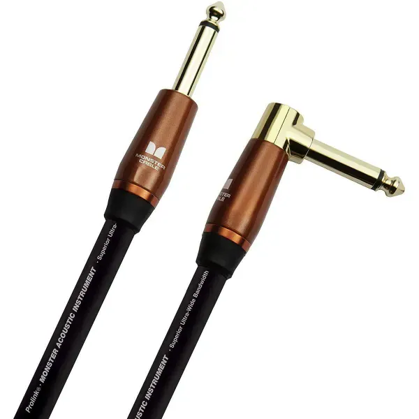 Monster Cable 12' Prolink Monster Acoustic Pro Cable, Right Angle to Straight