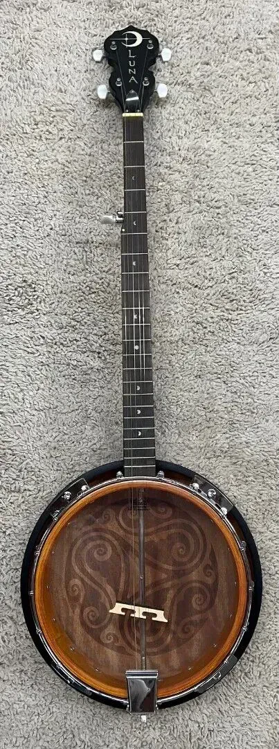 Luna Model BGB CEL 5 5-String Acoustic Celtic Banjo with Transparent Head - DEMO