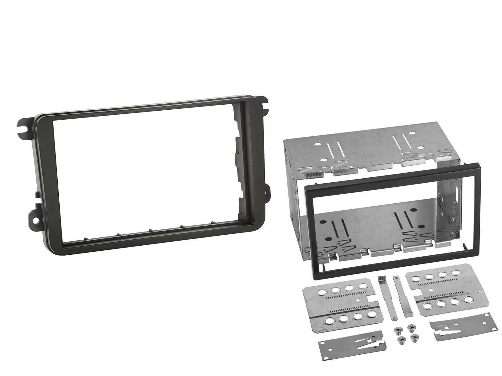 Einbaurahmen Set Doppel DIN Autoradio für Seat Skoda VW schwarz