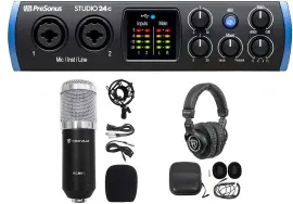 Presonus STUDIO 24C 2x2 USB-C Audio MIDI Recording Interface+Mic+Headphones