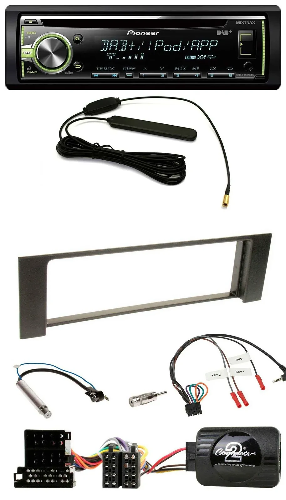 Pioneer MP3 USB CD DAB Lenkrad Autoradio für Audi A4 2000-2004 ISO