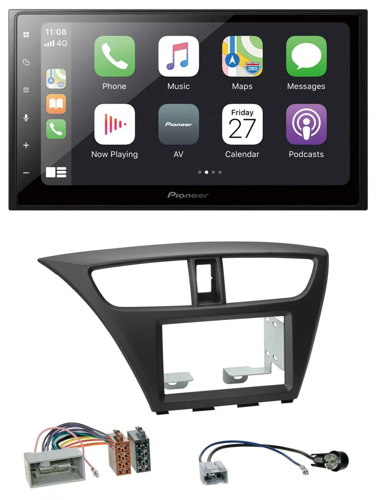 Автомагнитола Pioneer 2DIN Bluetooth DAB USB MP3 для Honda Civic Hatchback (с 2012)