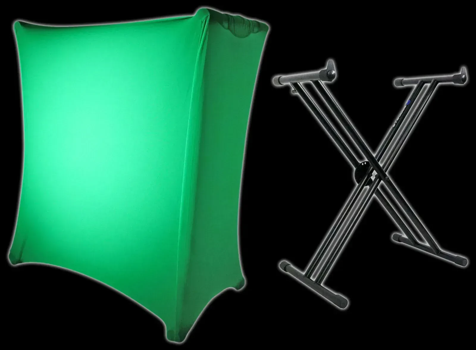 Стойка для клавишных Rockville RKS30X Double X, Push-Button Lock (набор) с DJ Scrim RSC5W