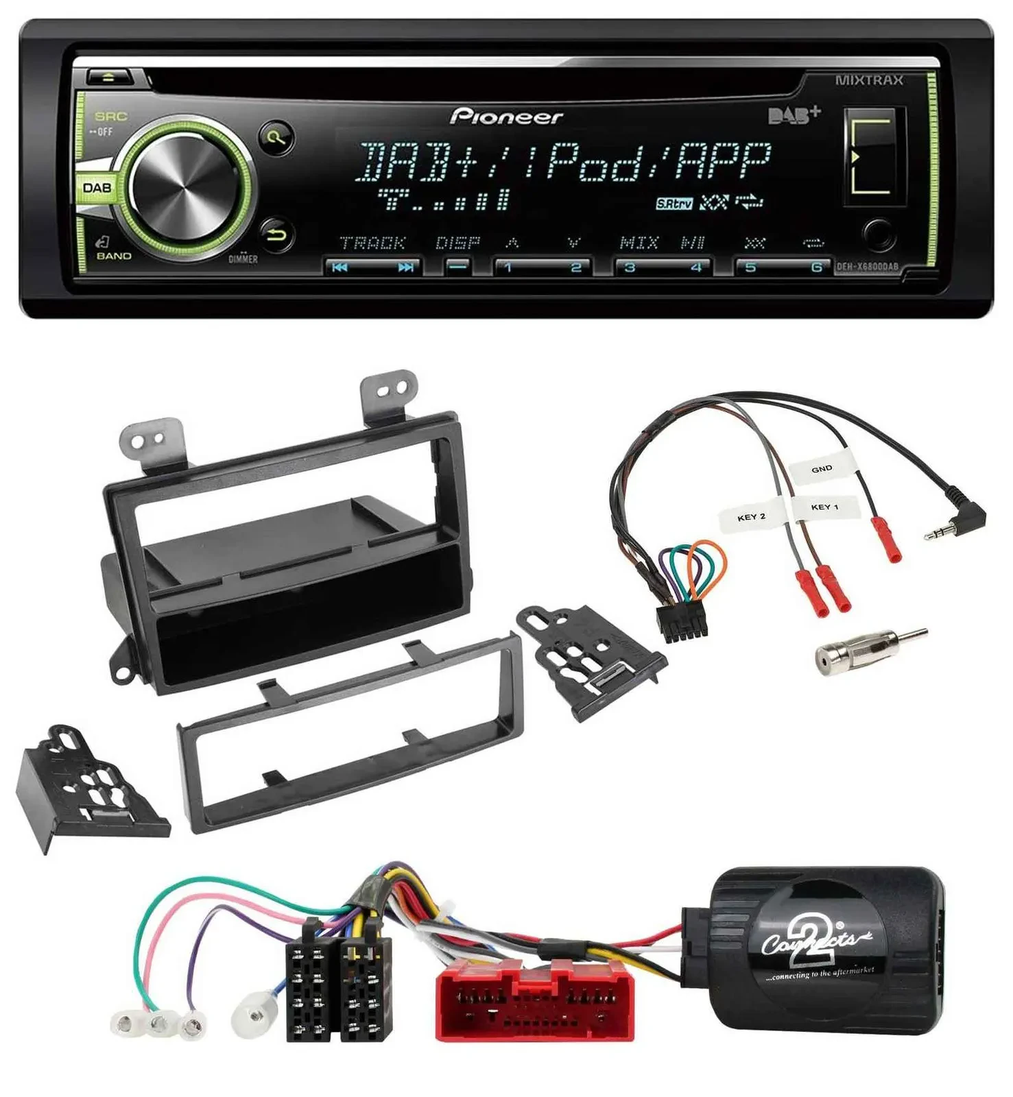 Автомагнитола Pioneer DAB USB MP3 CD для Mazda MPV (2000–2006) с поддержкой управления на руле