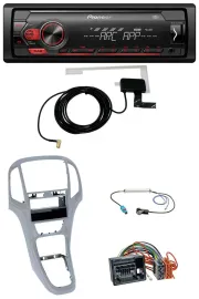Pioneer 1DIN USB DAB MP3 AUX Autoradio für Opel Astra J ab 2009 Platin silber