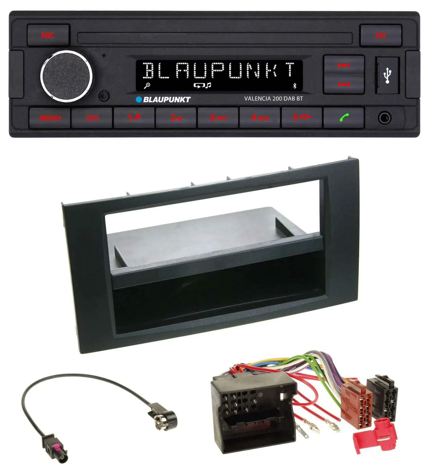 Автомагнитола Blaupunkt DAB MP3 Bluetooth USB для Ford Focus/Fiesta (2004–2008), черная