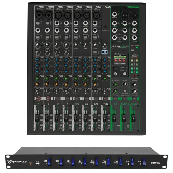 Mackie ProFX12v3+ 12-Channel Pro Effects Mixer w/USB ProFX12 v3 + Power Strip
