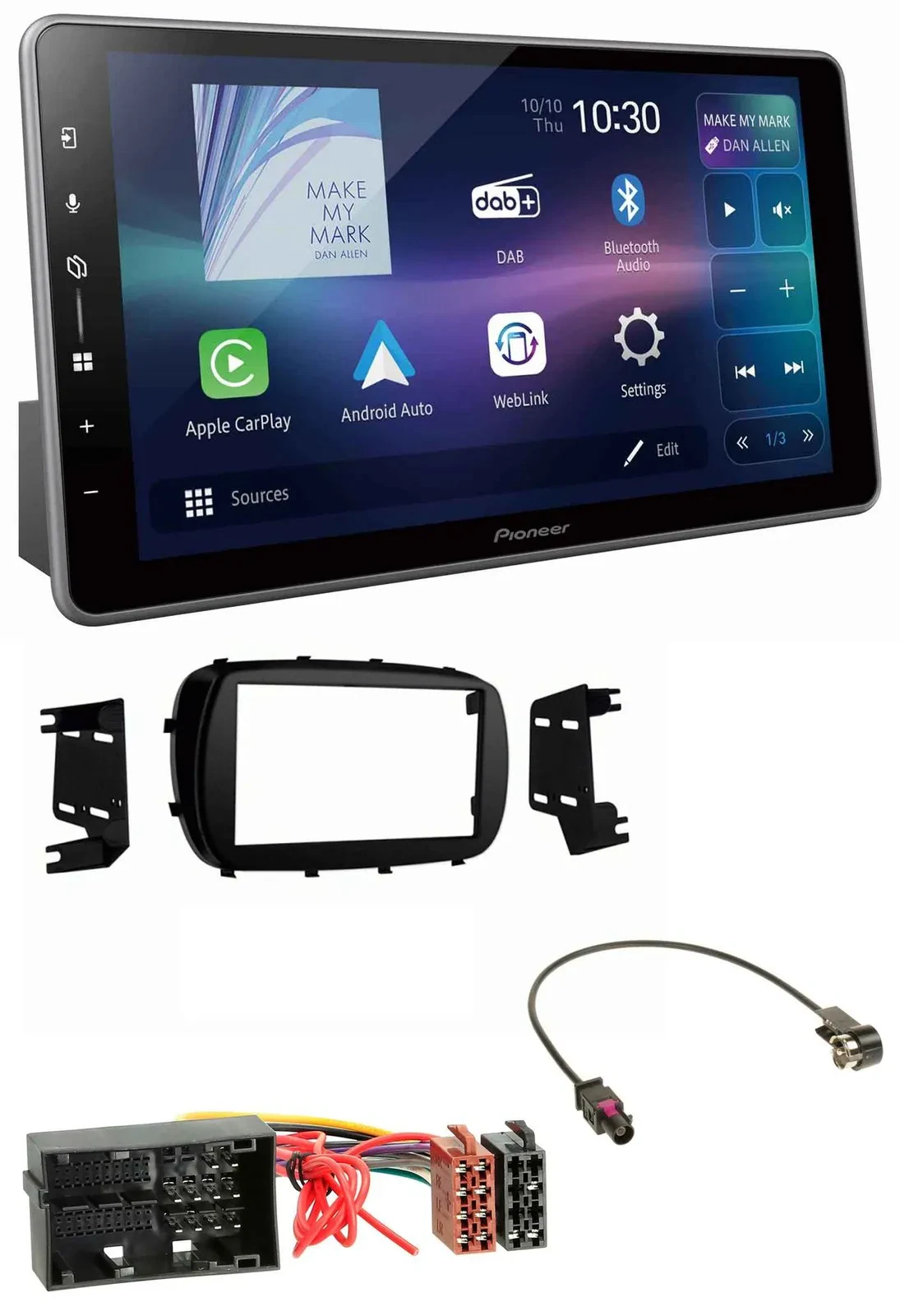 Автомагнитола для Fiat 500X (с 2015) Pioneer Bluetooth USB DAB MP3