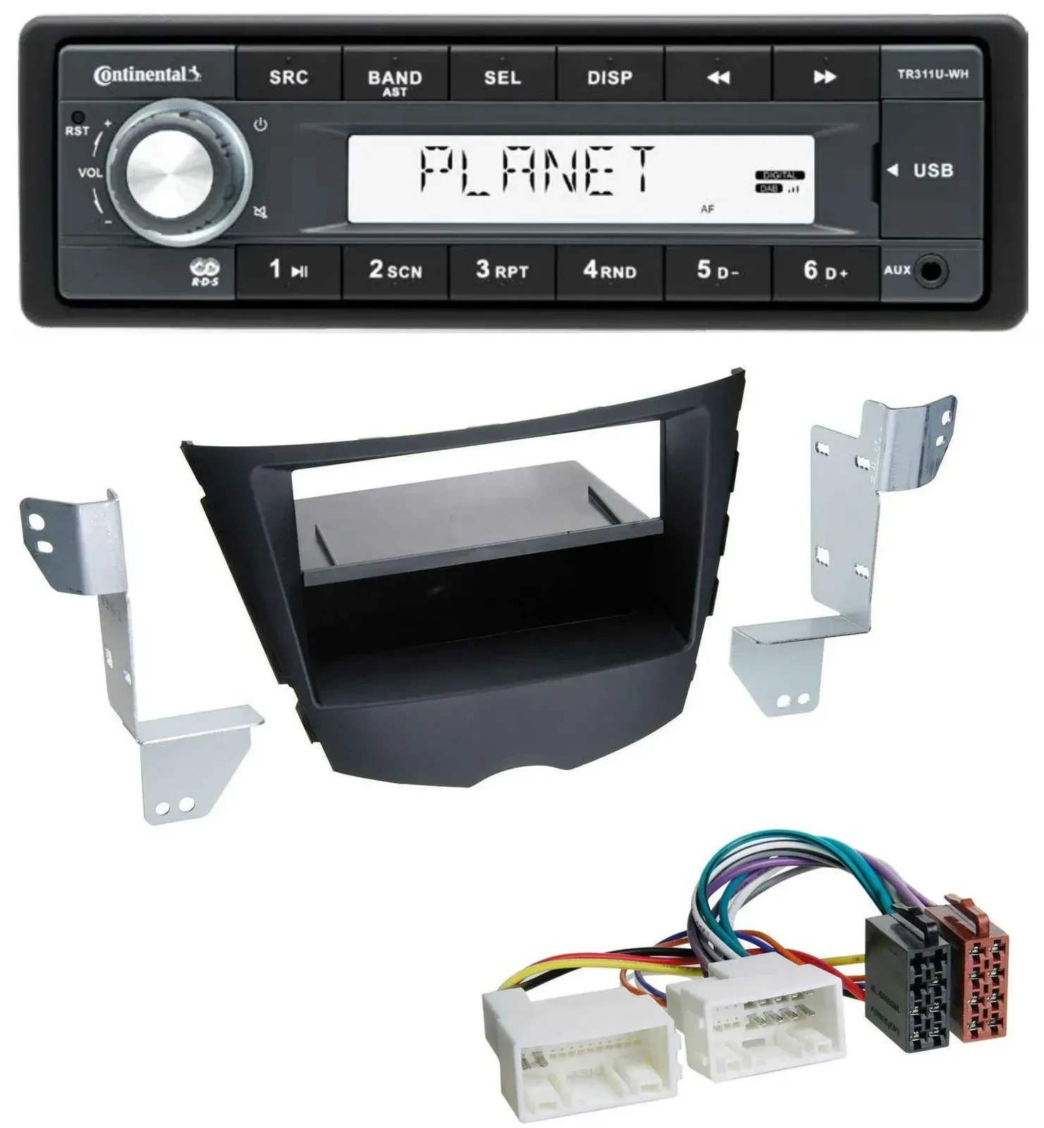 Continental USB MP3 AUX 1DIN Autoradio für Hyundai Veloster (ab 2011)