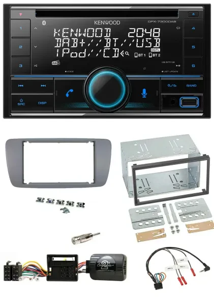Kenwood CD 2DIN DAB USB Lenkrad Bluetooth Autoradio für Seat Ibiza ab 08 conemar