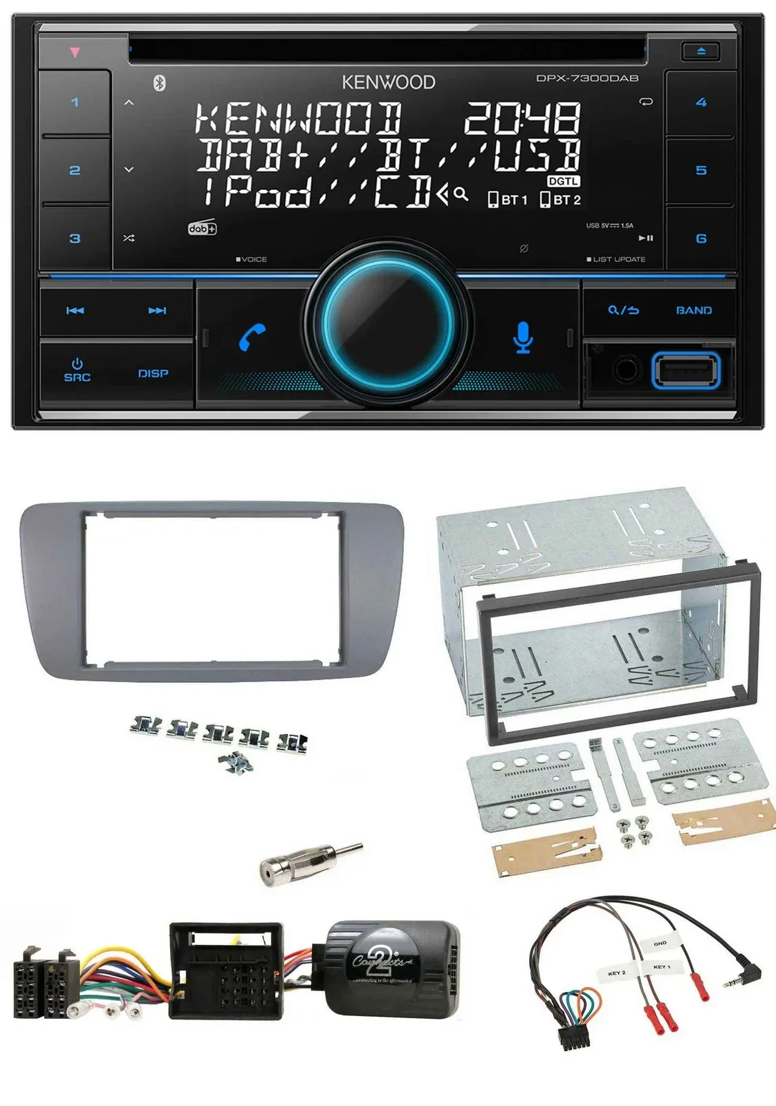 Автомагнитола Kenwood 2DIN CD DAB USB Bluetooth для Seat Ibiza (с 2008)