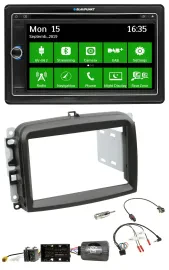 Blaupunkt Bluetooth 2DIN Lenkrad DAB USB TMC Navigation für Fiat 500 L ab 2012