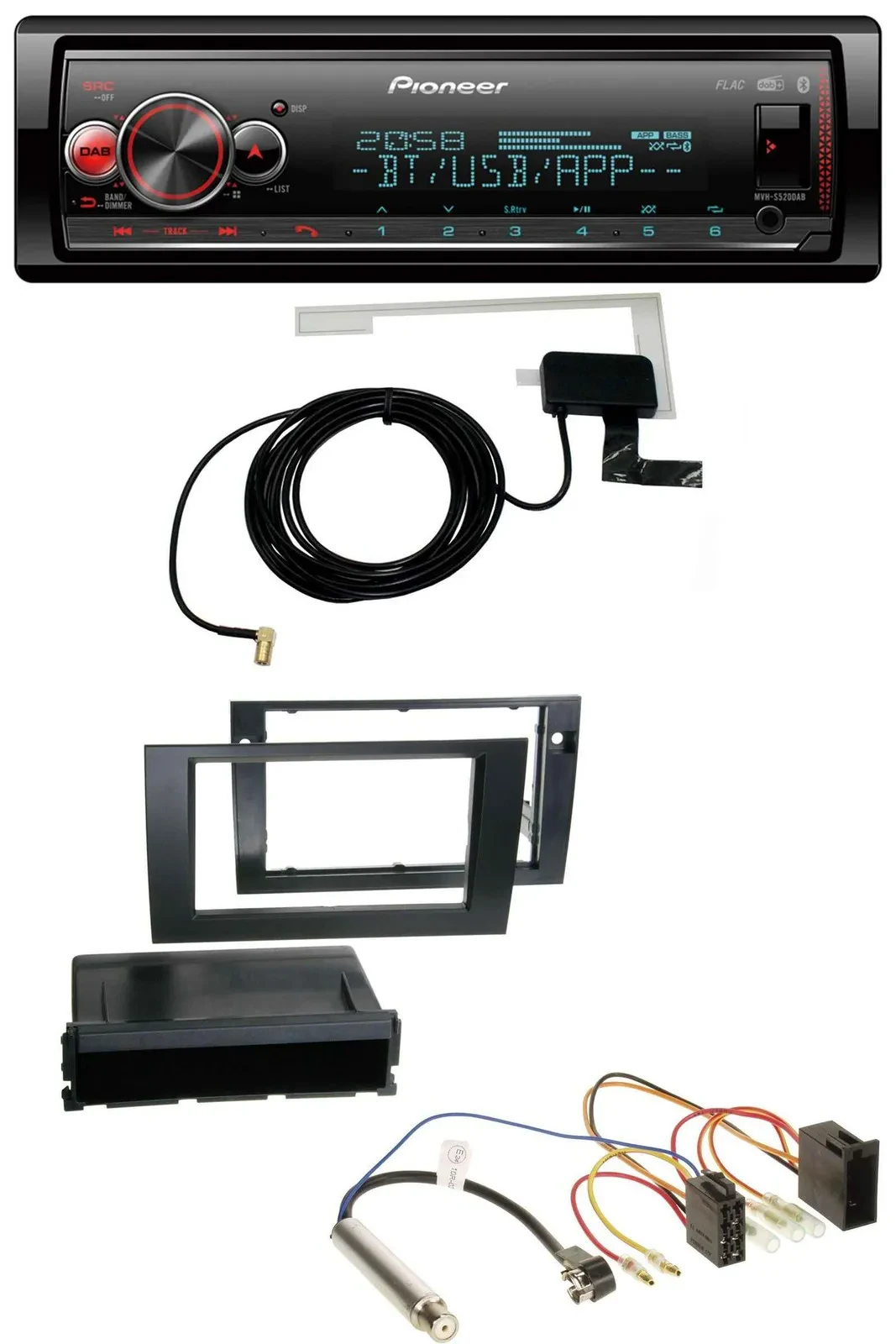 Pioneer Bluetooth DAB USB MP3 Autoradio für Audi A4 B6 B7 2001-2008 Symphony ISO