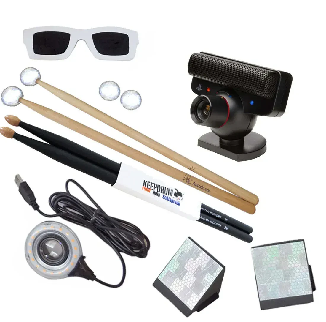 Электронная ударная установка Aerodrums Air-Drumming с камерой PS3 и палочками