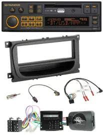 Автомагнитола Pioneer DAB, USB, Bluetooth для Ford C-Max/Focus/Galaxy (2007–2010), поддержка кнопок на руле, CAN