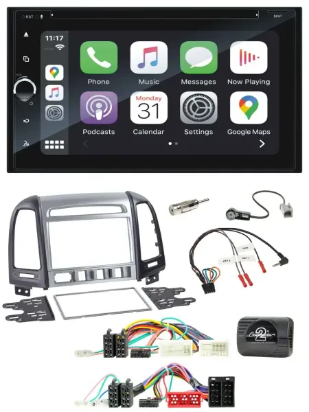 Blaupunkt USB DAB Bluetooth 2DIN TMC Lenkrad Navigation für Hyundai SantaFe 2010