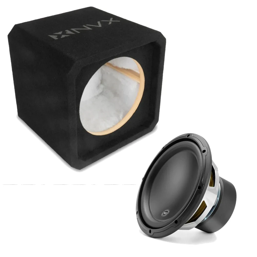 NVX NE101S Single 10" Sealed 3/4" MDF Subwoofer Enclosure w/ W3v3 Subwoofer