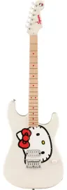 Fender Limited Edition Hello Kitty Stratocaster with Gig Bag, Maple board, White
