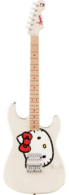 Fender Limited Edition Hello Kitty Stratocaster with Gig Bag, Maple board, White