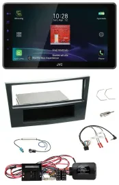 Автомагнитола JVC DAB Bluetooth USB для Opel Corsa D (2009–2014), черный, с поддержкой кнопок на руле