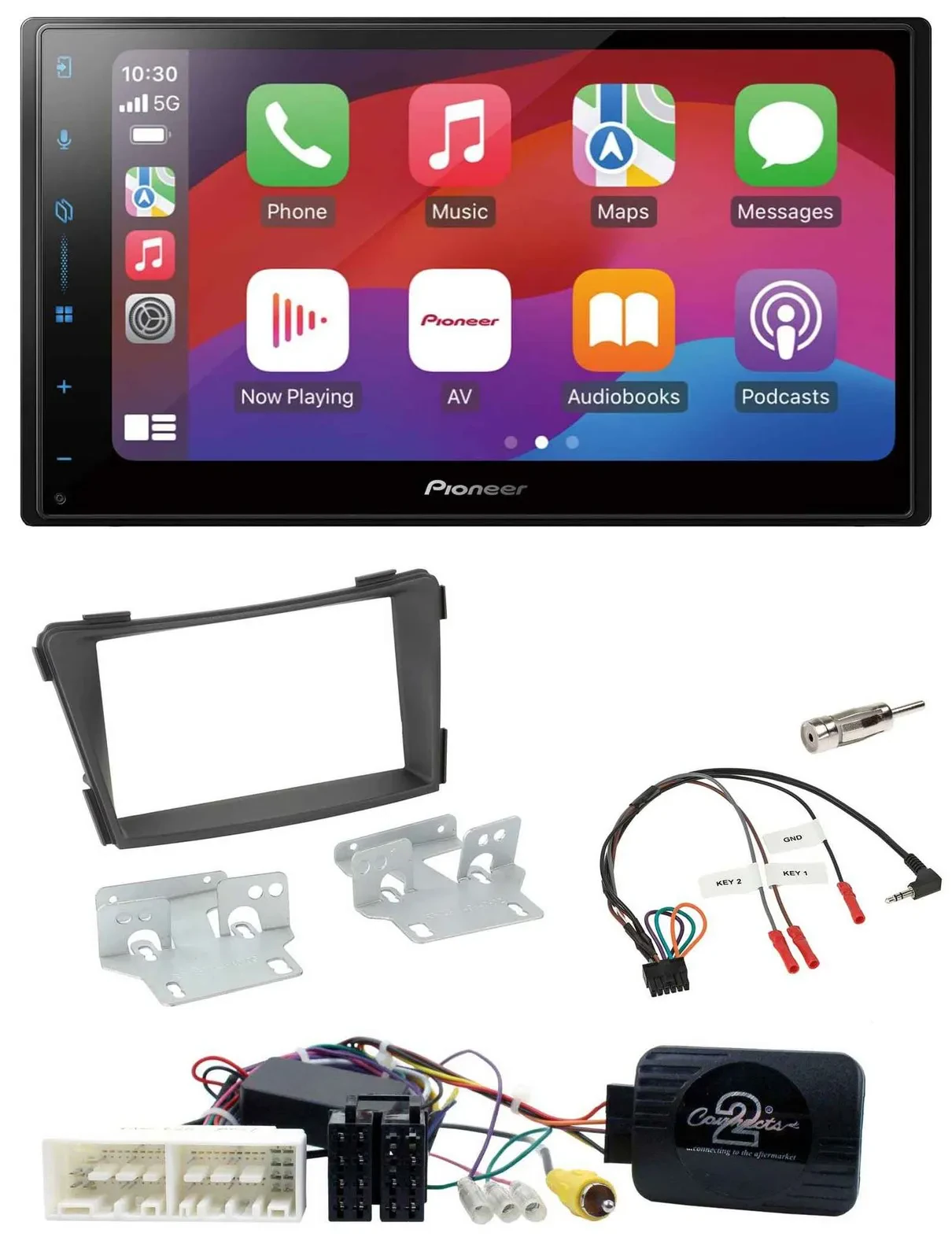 Автомагнитола Pioneer 2 DIN, DAB, USB, Bluetooth, поддержка кнопок на руле, для Hyundai i40 VF (с 2016), черный