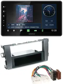 Kenwood MP3 Bluetooth USB DAB Autoradio für Toyota Auris 07-12 anthrazit-grau