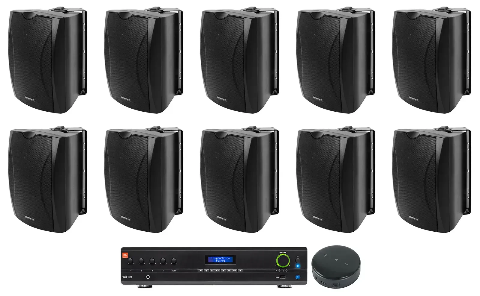 Настенная акустика JBL WET-5B Black с усилителем (10 штук)