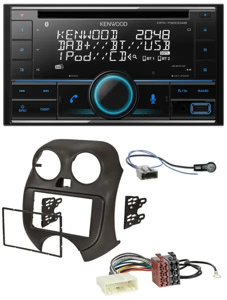 Kenwood CD 2DIN DAB USB MP3 Bluetooth Autoradio für Nissan Micra (10-13)