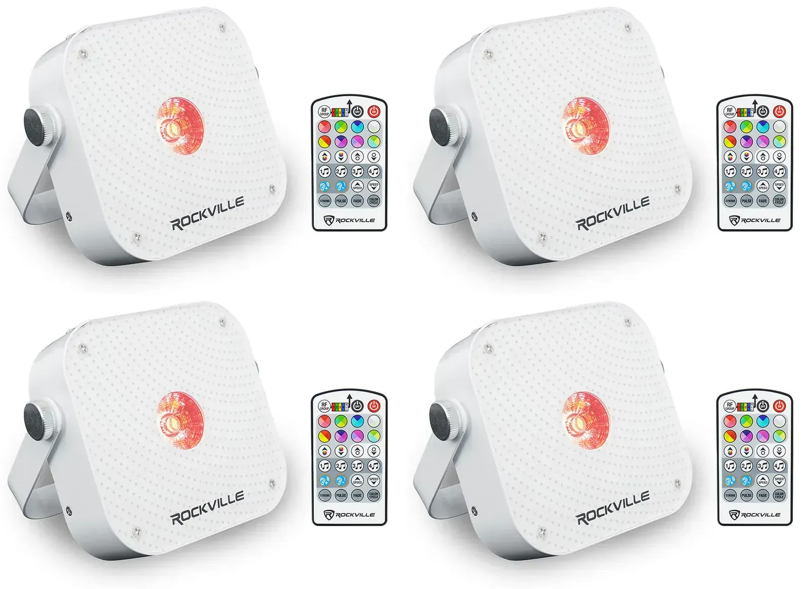 Светодиодный прибор Rockville MINI RF1 V3 White (4 штуки)