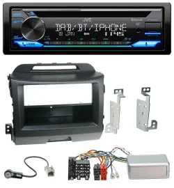 JVC Bluetooth Lenkrad USB DAB CD Autoradio für Kia Sportage 3 10-15 schwarz