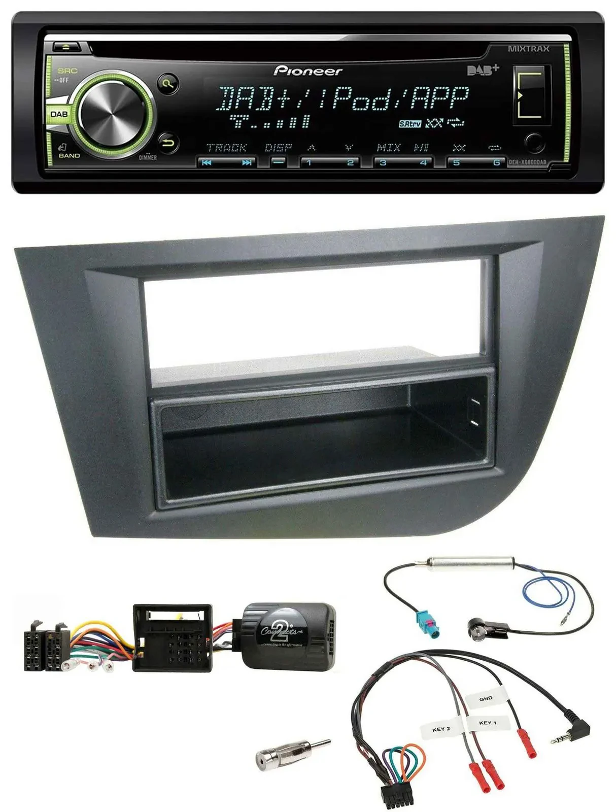 Автомагнитола для Seat Leon 2005–2010 Pioneer DAB, CD, USB, MP3, черный