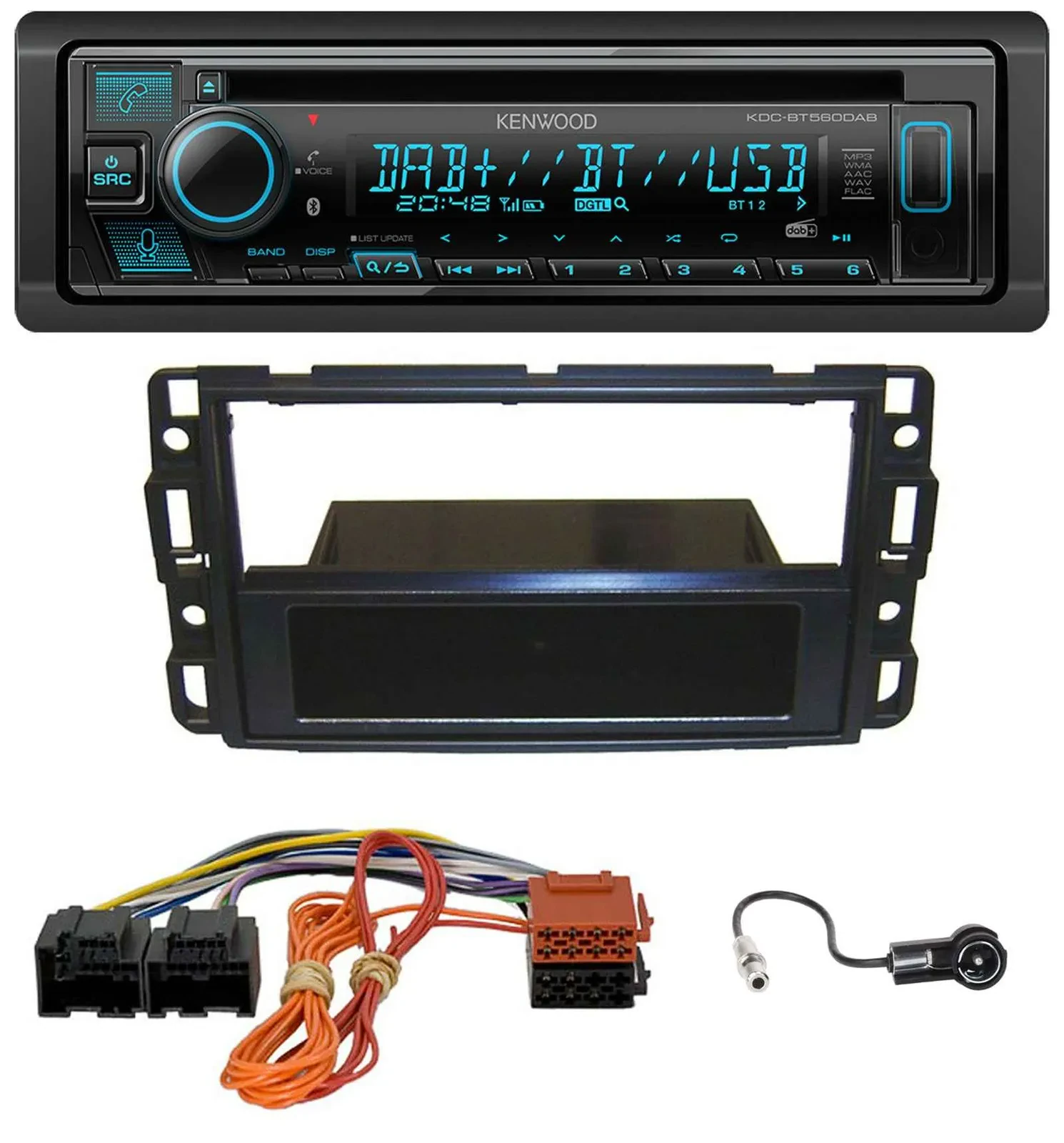 Автомагнитола для Cadillac BLS (2006–2010) Kenwood Bluetooth, DAB, CD, MP3, USB