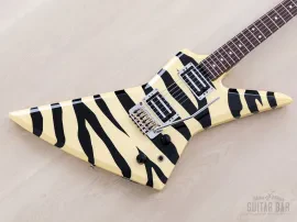 1984 Aria Pro II ZZ Deluxe Explorer White With Black Zebra, Japan Matsumoku