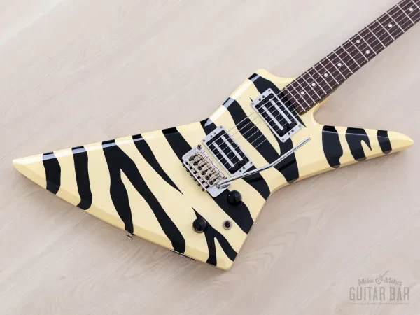 1984 Aria Pro II ZZ Deluxe Explorer White With Black Zebra, Japan Matsumoku