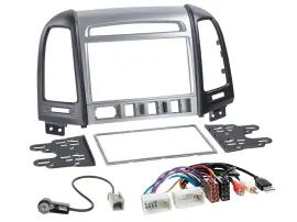 Einbauset Doppel DIN Autoradio für Hyundai Santa Fe AUX USB 4 Schalter ab 11