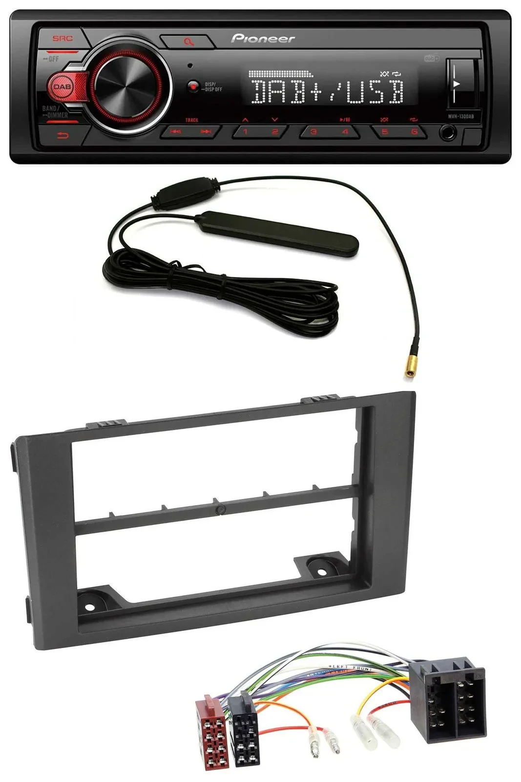 Pioneer MP3 DAB 1DIN AUX USB Autoradio für Iveco Daily (06-14) - schwarz