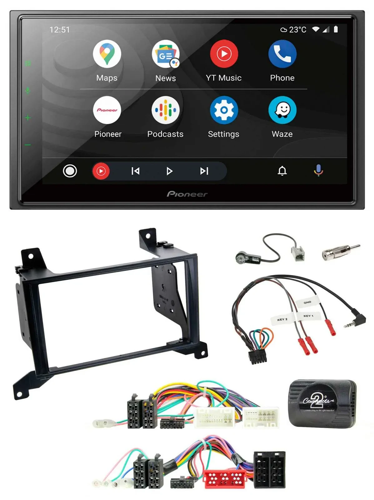 Pioneer USB 2DIN DAB Lenkrad Bluetooth Autoradio für Hyundai Santa Fe CM 2009-20