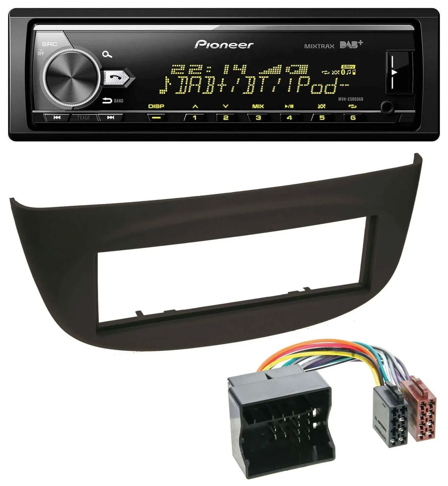 Pioneer Bluetooth USB DAB MP3 Autoradio für Renault Twingo (07-14) schwarz