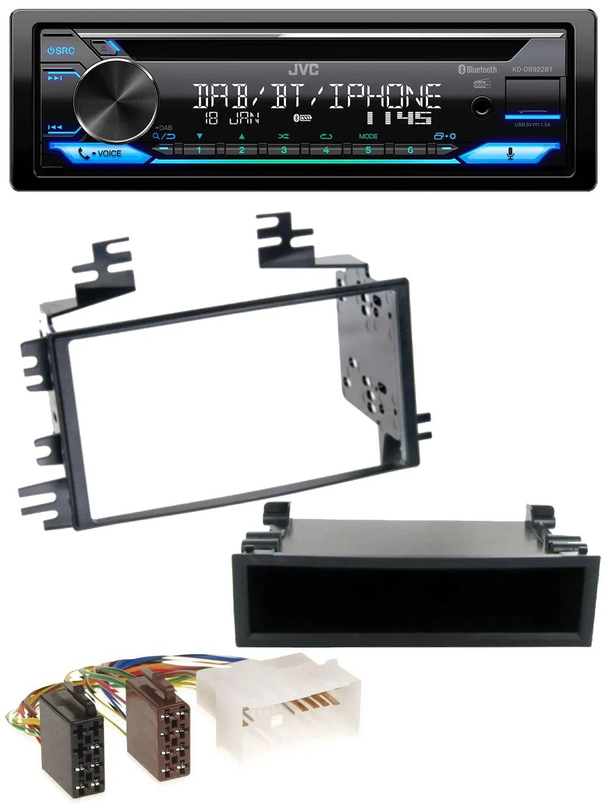 JVC Bluetooth MP3 USB DAB CD Autoradio für Kia Rio Hyundai Accent 2006-2011
