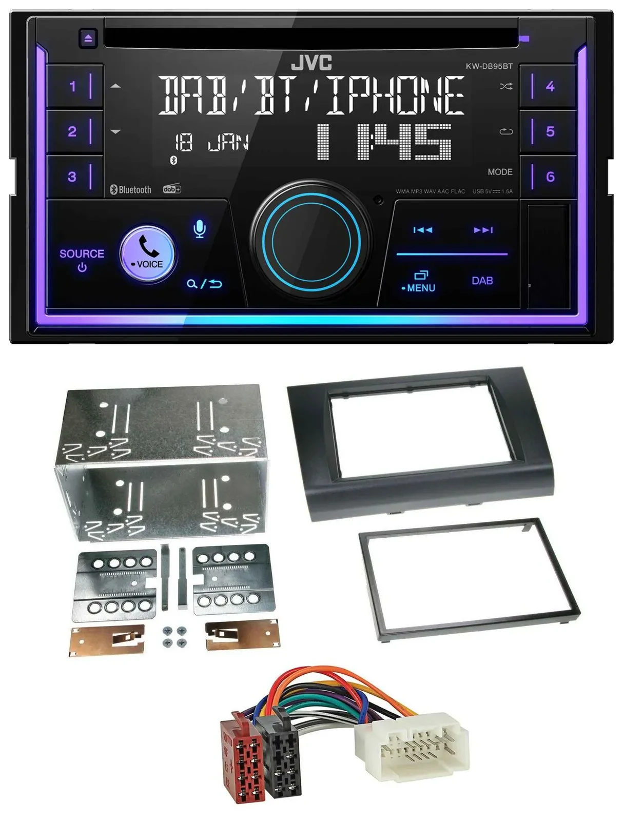 JVC MP3 USB 2DIN DAB Bluetooth CD Autoradio für Suzuki Swift (2005-2010)