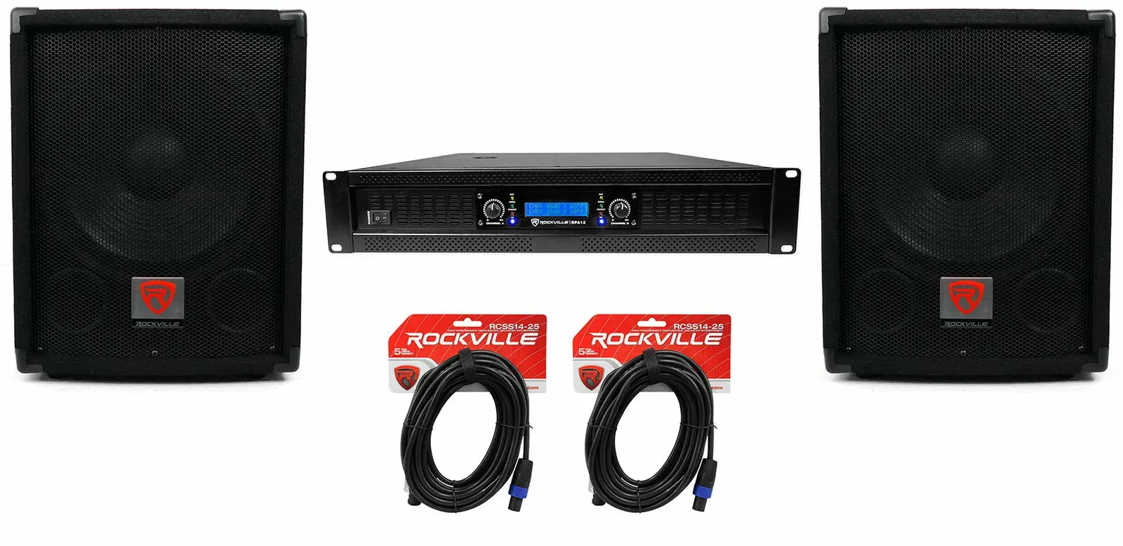 Сабвуфер пассивный Rockville SBG1128 Black 12" 600W 8 Ohm с усилителем (пара)