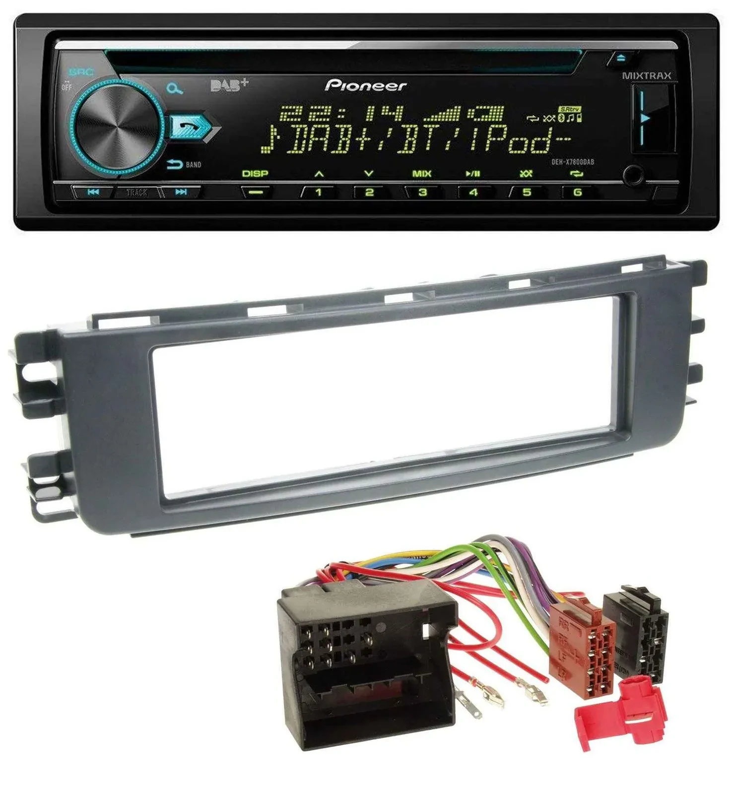 Pioneer DAB MP3 CD USB Bluetooth Autoradio für Smart ForFour (454, 2004-2006)