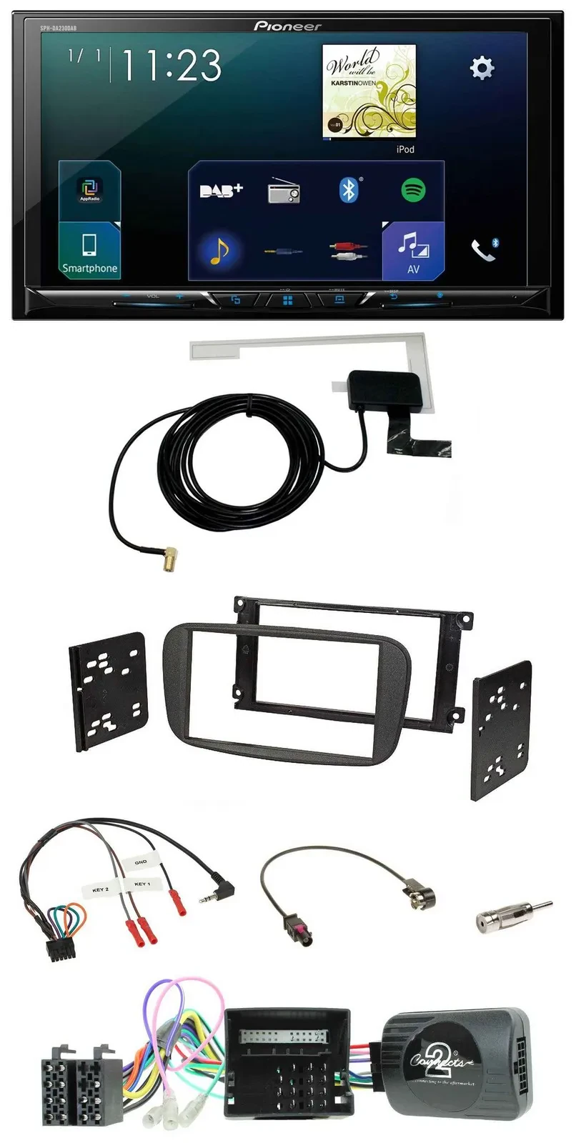 Pioneer 2DIN DAB USB Lenkrad Bluetooth Autoradio für Ford Focus C-Max Galaxy ab