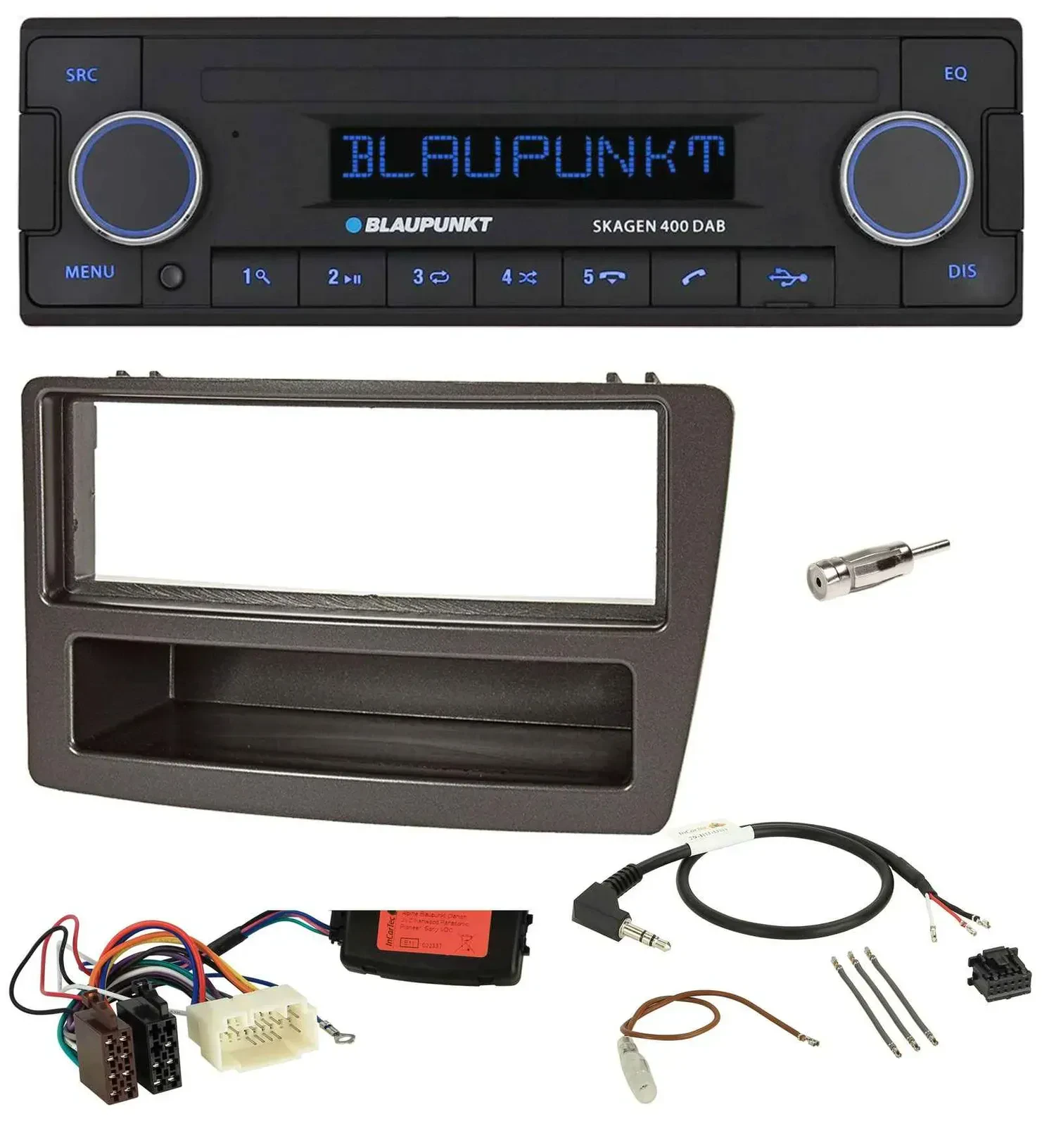 Автомагнитола для Honda Civic 2004–2006 Blaupunkt DAB, USB, Bluetooth, поддержка управления на руле, антрацит