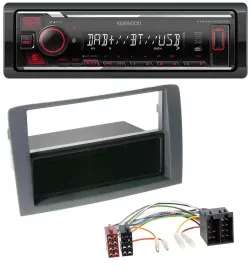 Kenwood MP3 Bluetooth USB DAB Autoradio für Fiat Idea (350, 03-11) - grau