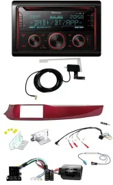 Автомагнитола для Alfa Romeo Giulietta Pioneer 2 DIN, DAB, USB, CD, Bluetooth, красная