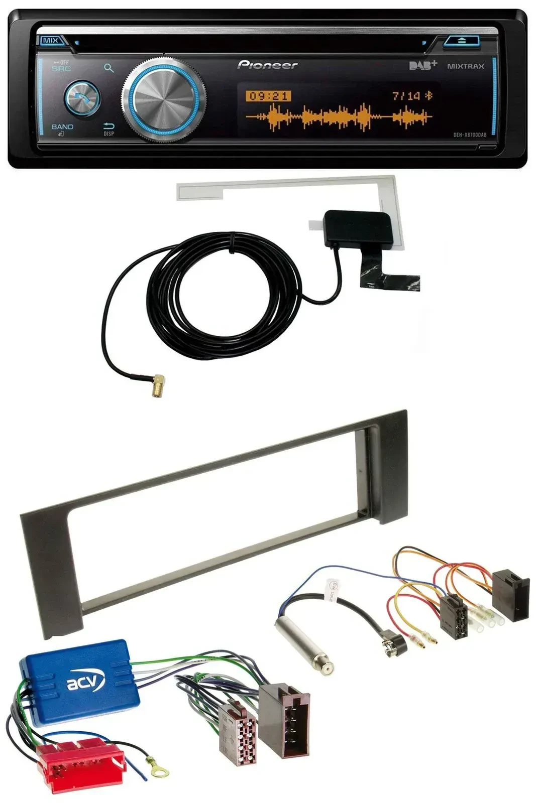 Pioneer Bluetooth DAB MP3 USB CD Autoradio für Audi A4 B6 00-04 Aktivsystem Mini