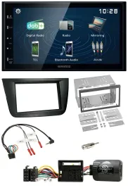 Kenwood 2DIN Bluetooth Lenkrad USB DAB Autoradio für Seat Altea Toledo schwarz