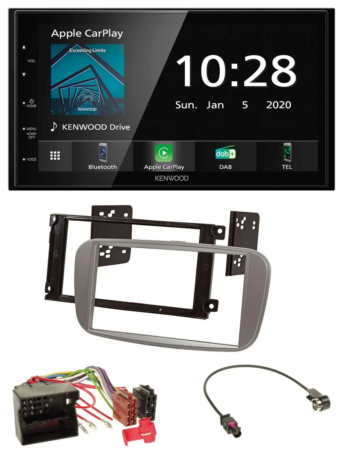 Kenwood Bluetooth MP3 DAB USB 2DIN Autoradio für Ford Mondeo 07-14 S-Max silber
