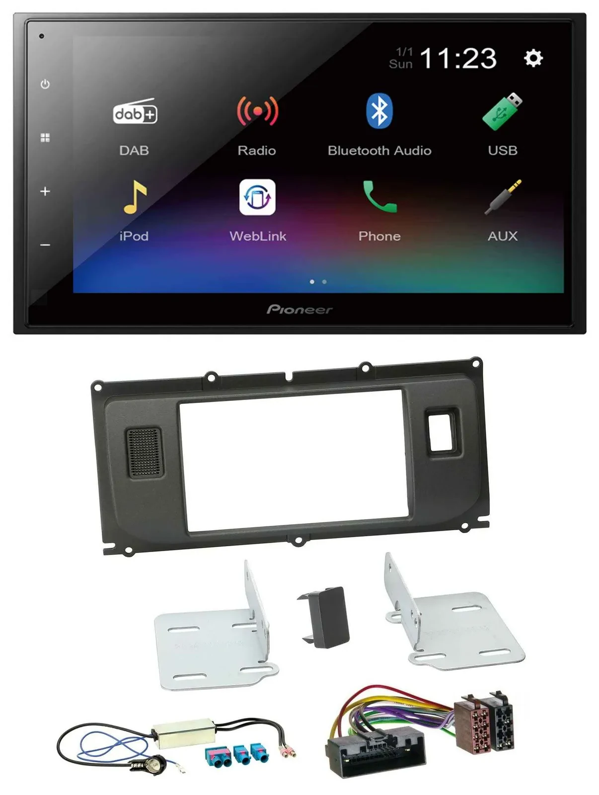 Pioneer USB Bluetooth DAB 2DIN MP3 Autoradio für Land Rover Evoque Blindstopfen